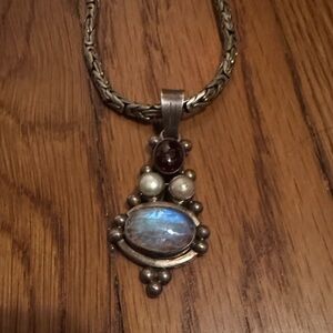 Silver and Stone Necklace on gorgeous chain